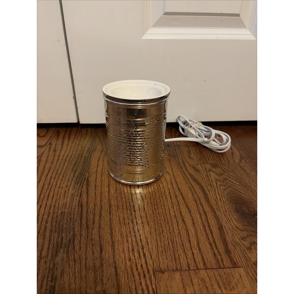 Scentsy Tin Can Stars Silver Wax Warmer Discontinued